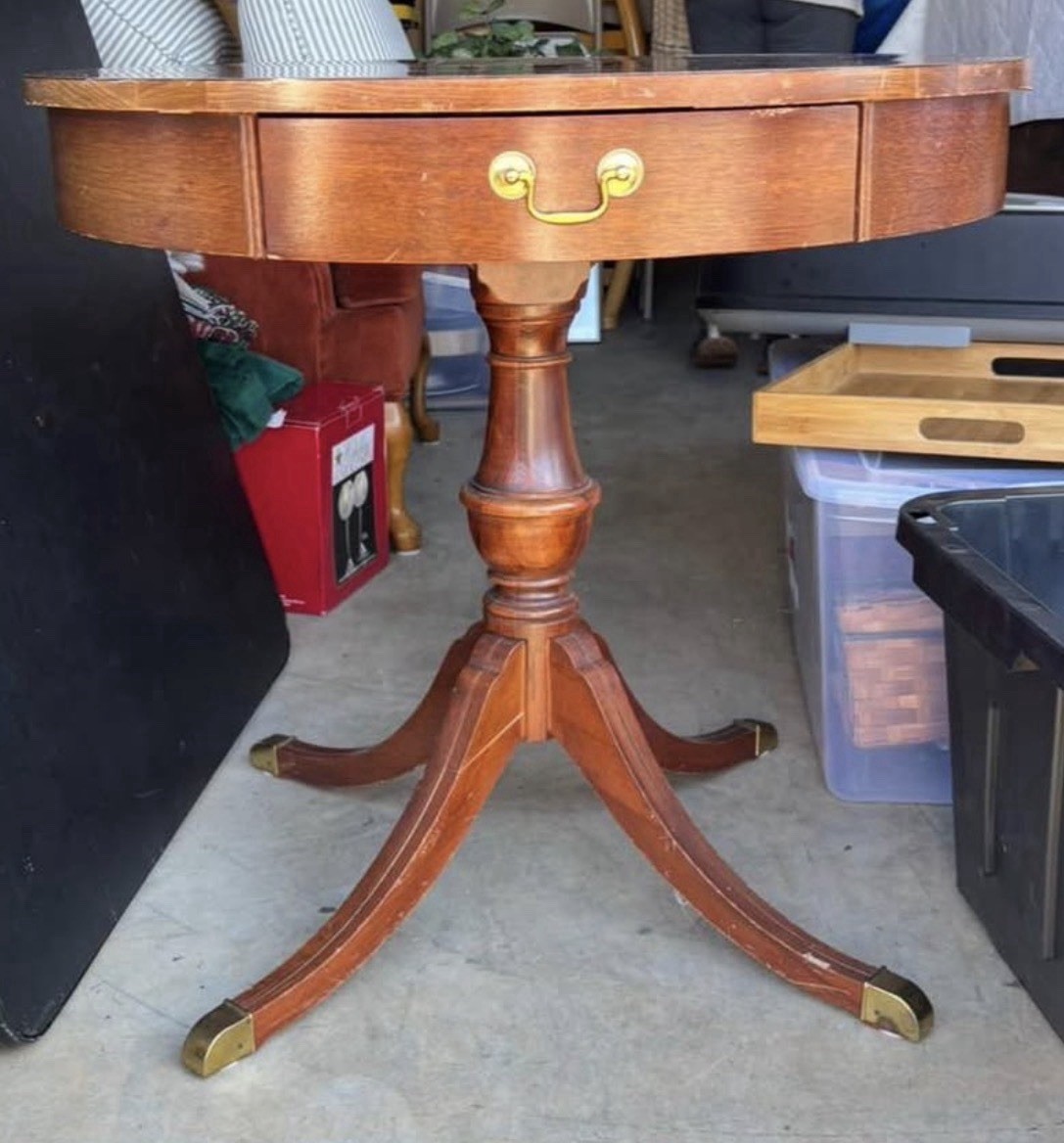Mid Century Drum Table, Federal Style