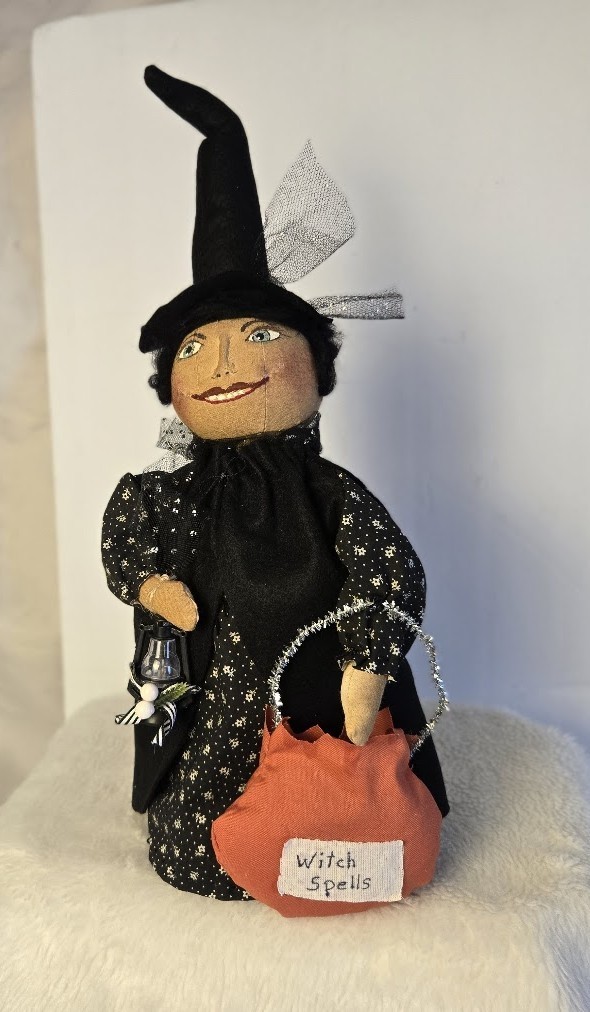 Fall Halloween doll, primitive collectible, handmade, 17 in., Dumplnragamuffin