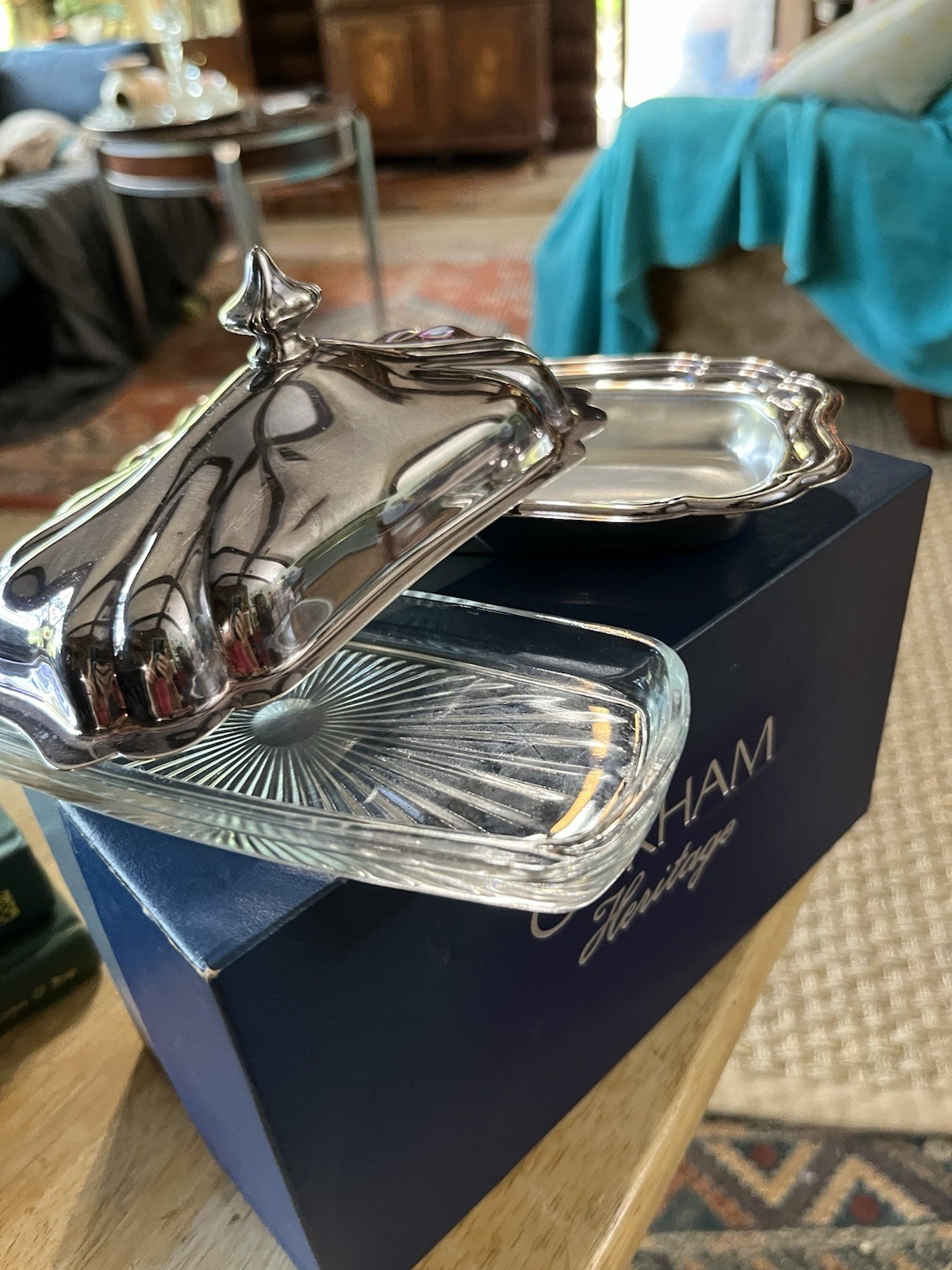 Gotham Heritage Silver plate Butter Dish In Original Box