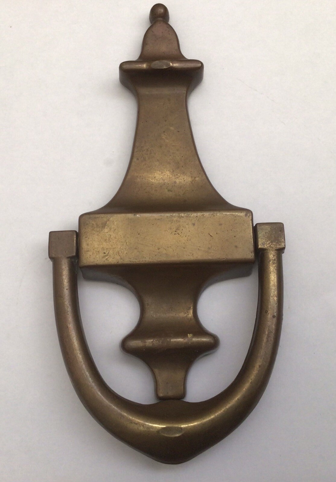 Vintage Brass Door Knocker 1950s Post Art Deco 7 1/2 Inches with Original Screws