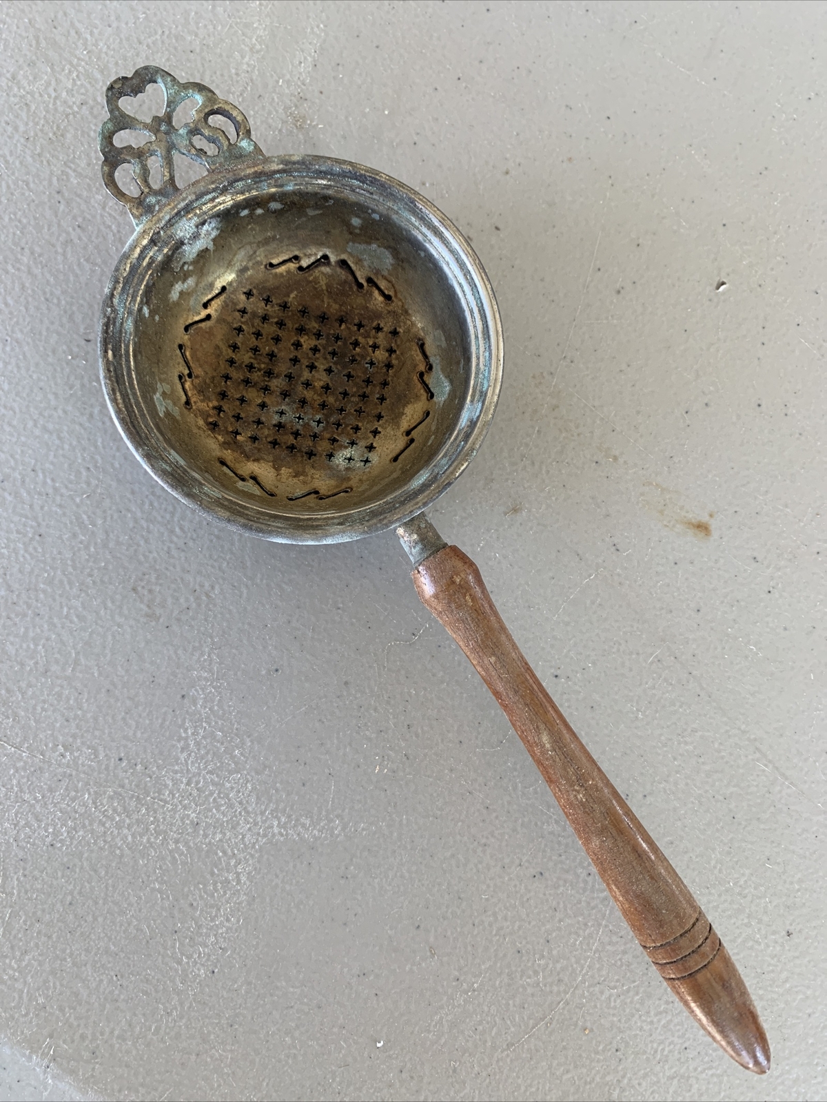 International Silver Co. ~ Hand Made Silverplated In India ~ Tea Strainer & Cup
