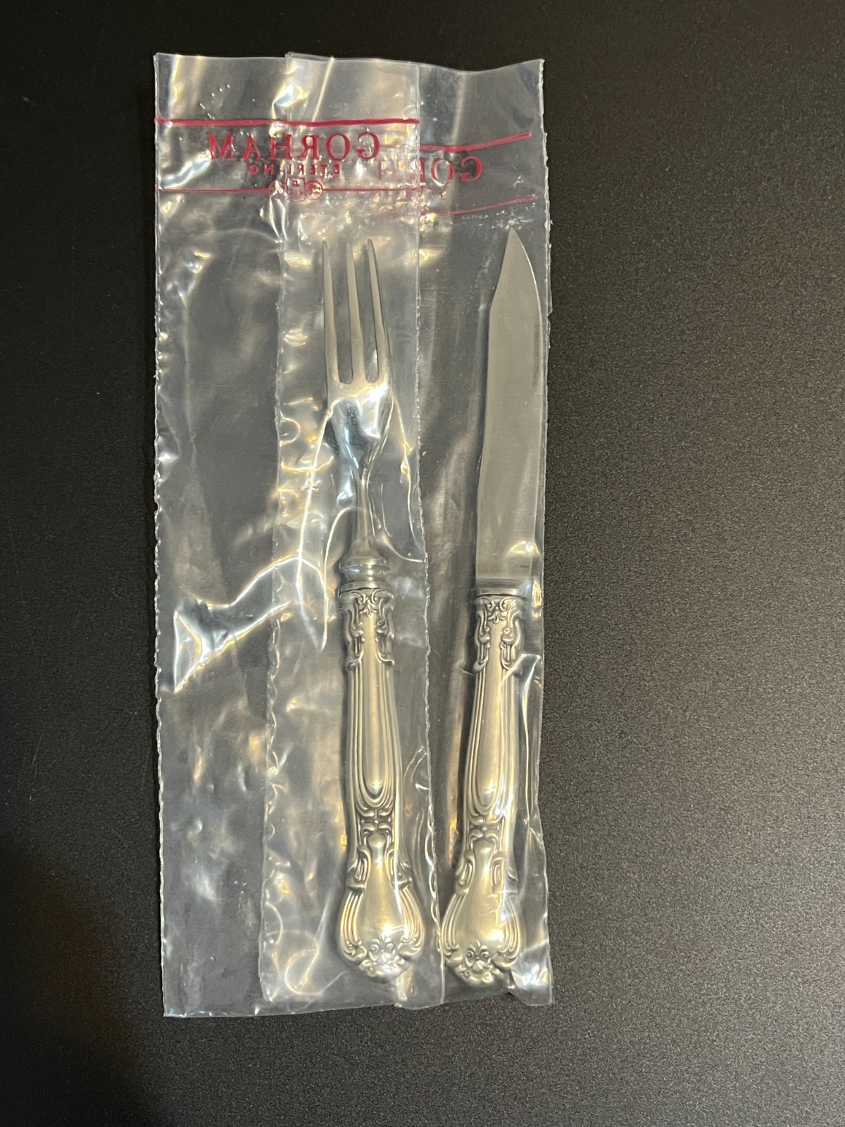 Gorham Strasbourg Sterling Silver Salad Fork 6.5” & Knife Set NOS No Mono