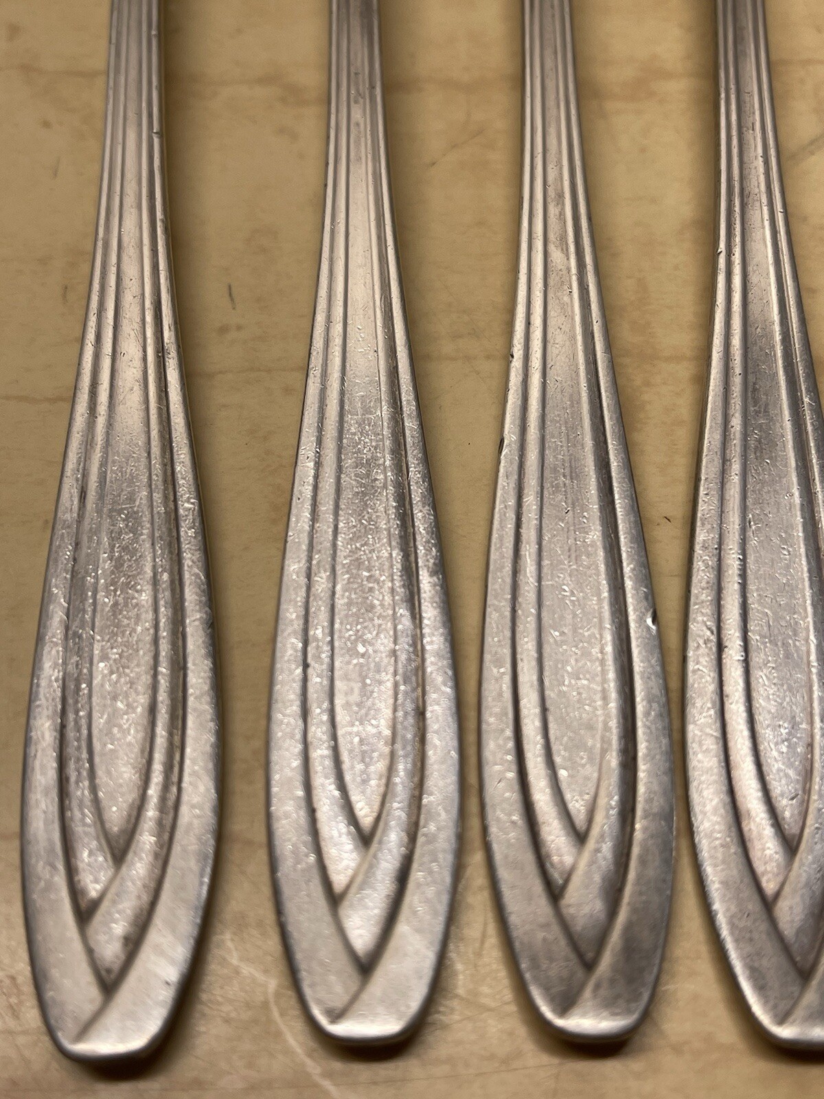 Set of 5 Vintage 1847 Rogers Bros IS Silverplate Forks 7 3/4″ Extra Long Style