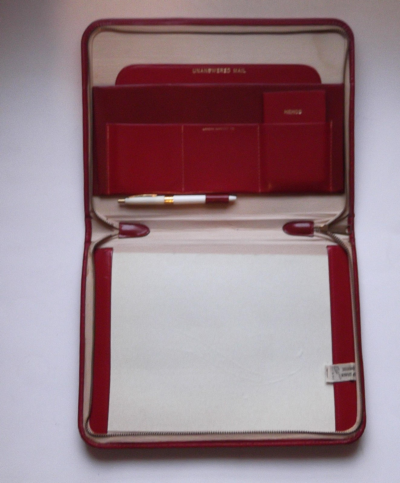 Antique London Harness Co. Cowhide Travel Secretary Case File Folder 1940’s