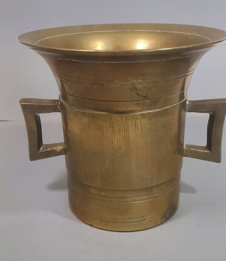 19th Century Solid Brass Mortar 4.5 Inch