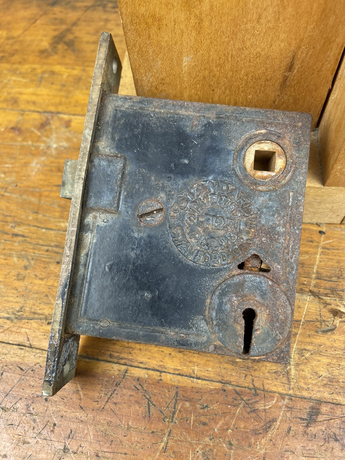1878 Standard DOOR MORTISE LOCK, Stamford, CT – Working Condition, Old Hardware
