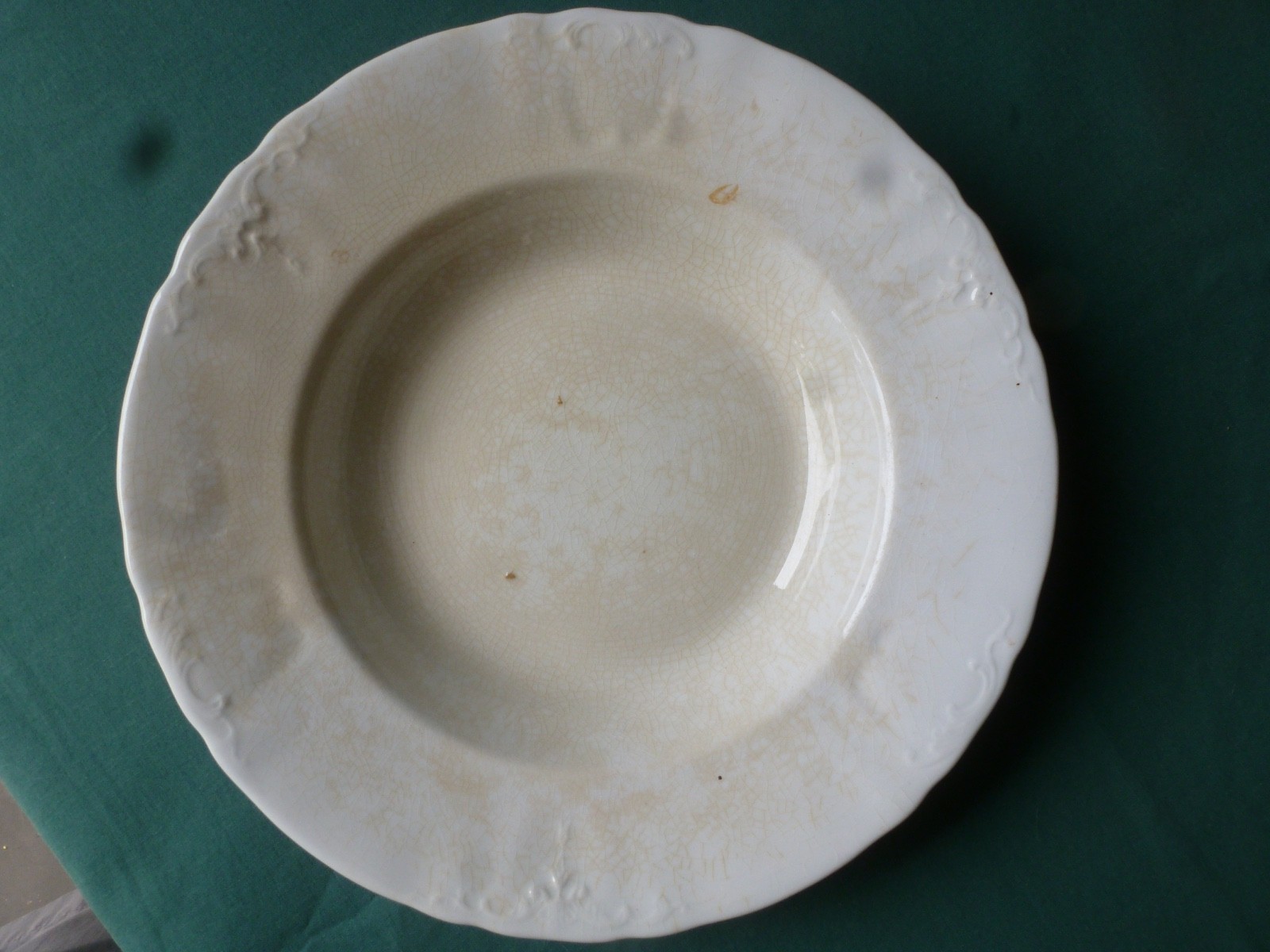 Three Farmhouse Stained & Crazed Johnson Bros Royal Ironstone China Soup Bowls