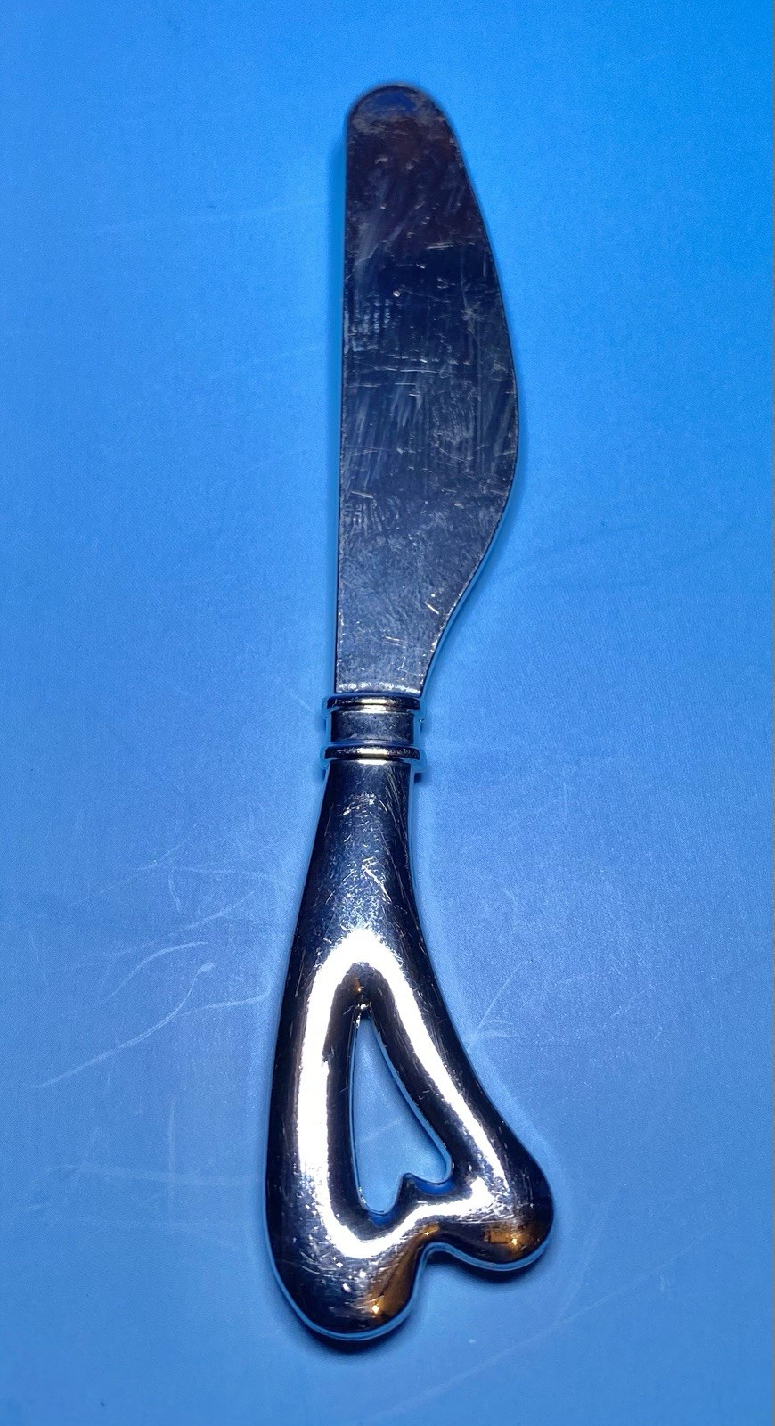Spread the Love Heart Handle Silver Spreader Cheese Butter Knife Vintage