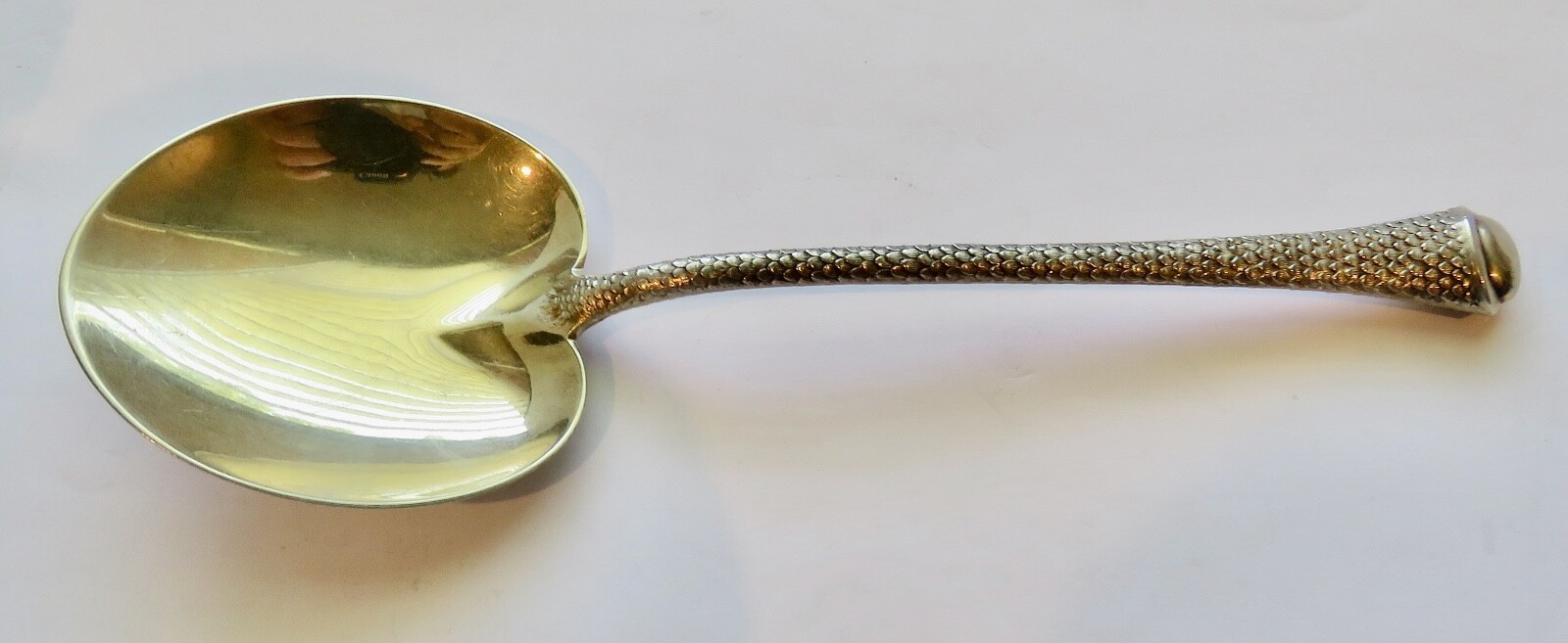STERLING & GOLD GORHAM PALM BEACH ICE CREAM SERVING SPOON 8-3/8 “