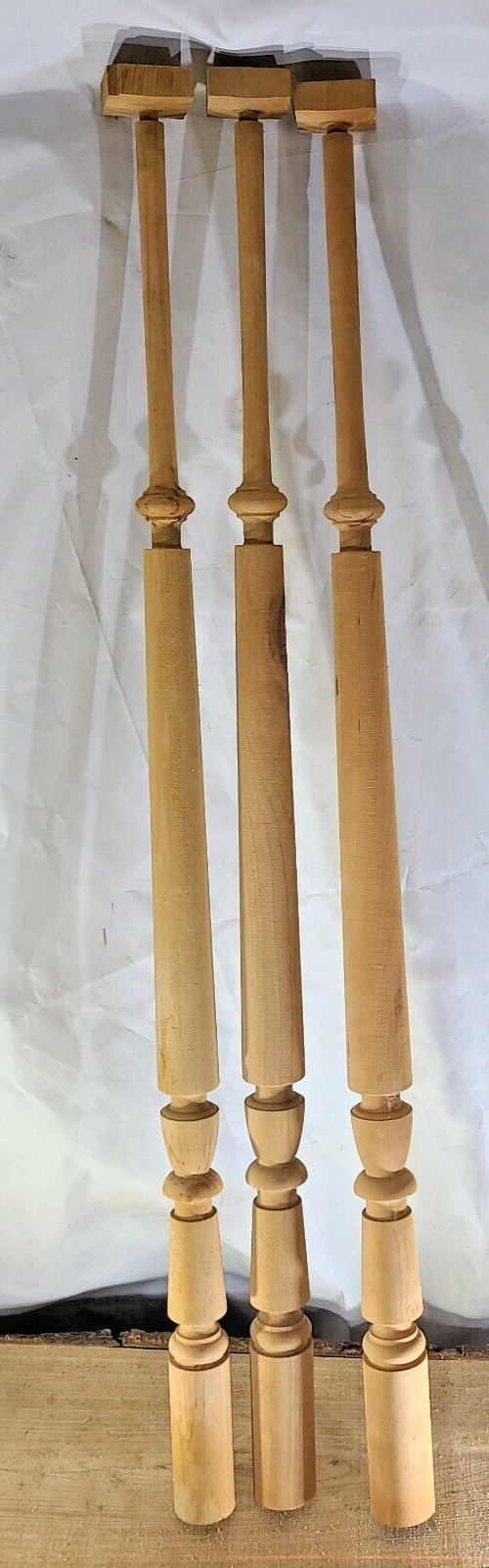 Vintage Cedar? Turned Wood Spindle Balusters 36 x 1 3/4 inches Lot of 3
