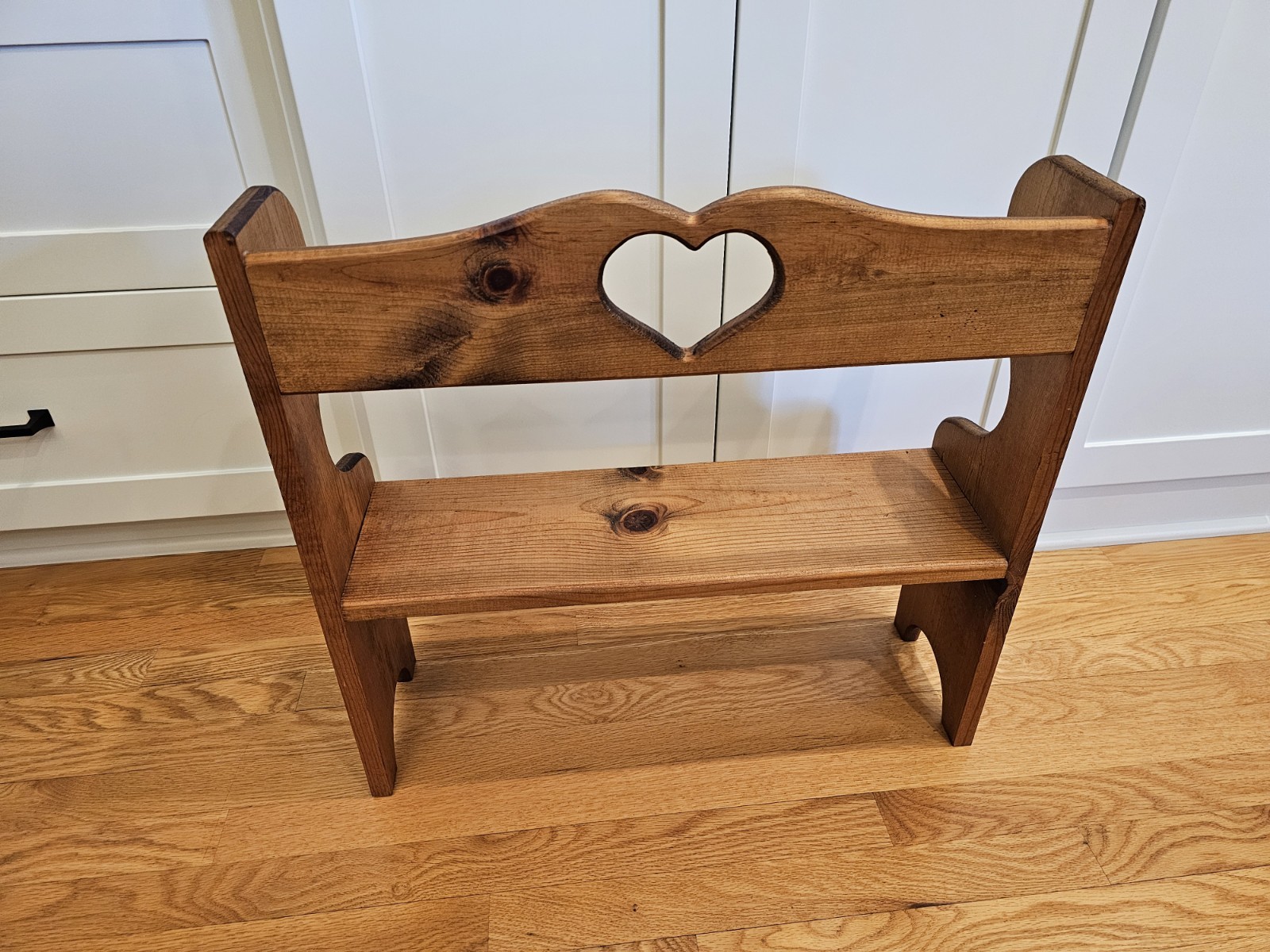 Wooden Heart Bench Cottagecore Farmhouse Display 23 1/2(long)x22(tall)x7 1/4