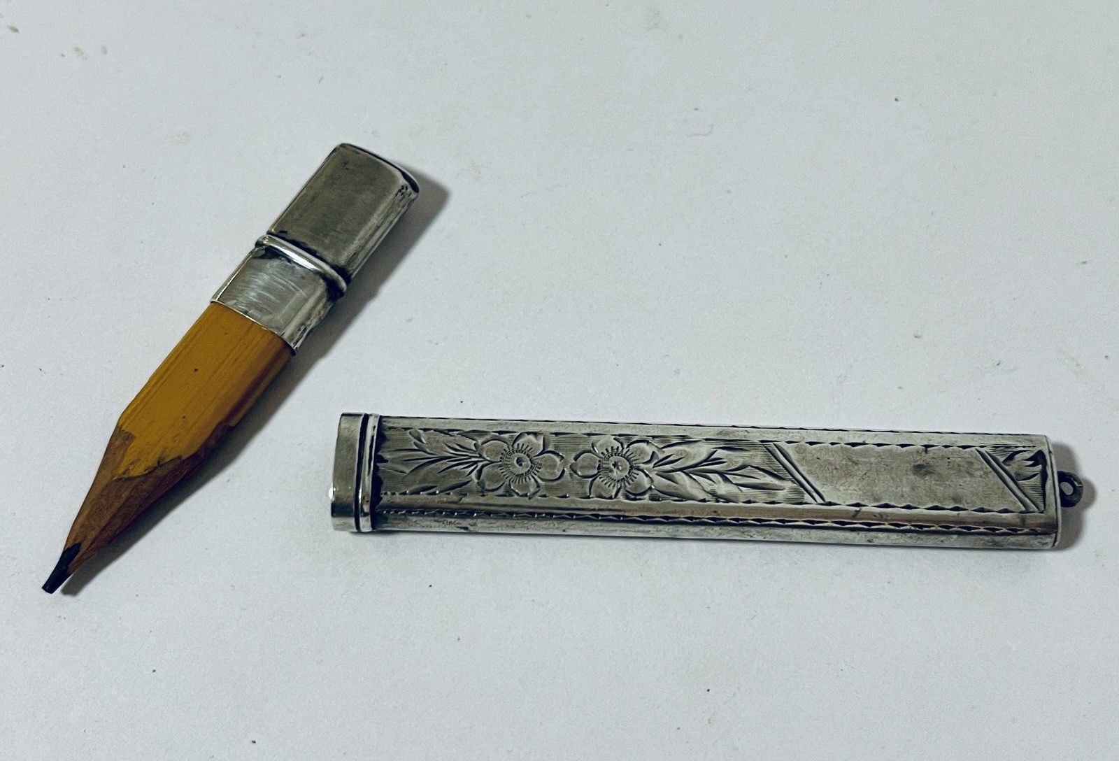 Antique Solid Sterling Silver Pencil Holder Chatelaine Chester 1915