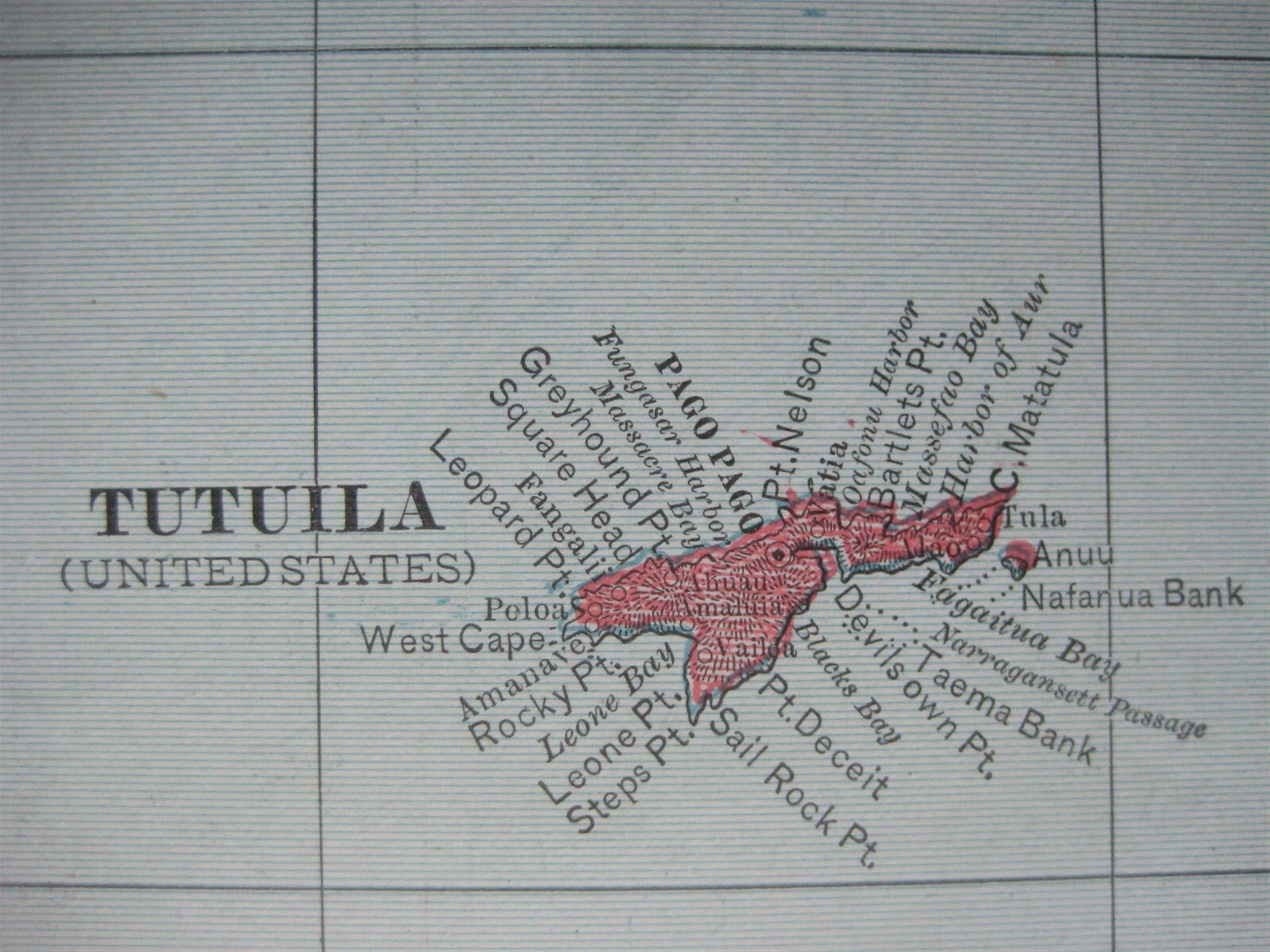 Original 1901 Map GERMAN SAMOA Pago Pago Apia Tutuila Rose Savaii Upolu Manua