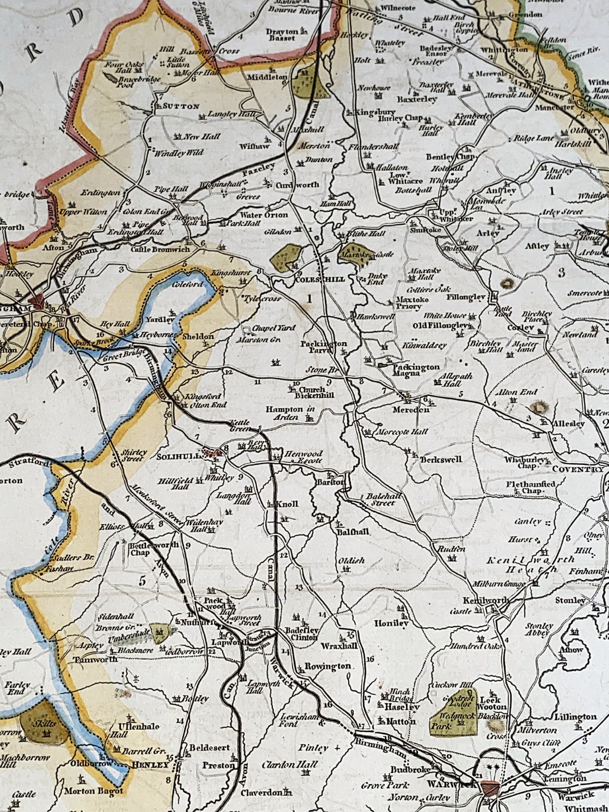 Antique Map WARWICKSHIRE, Large John Cary, Camden, Stockdale original 1806