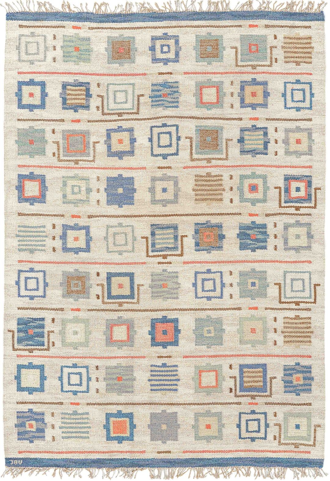Swedish Marianne Richter Inspired kilim area rugs 8×10