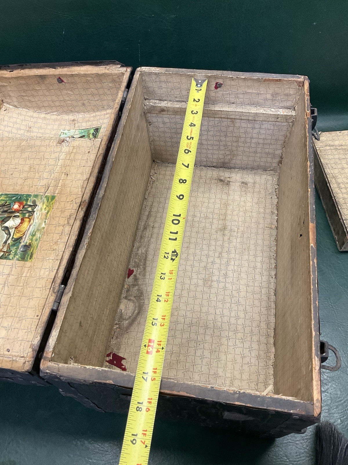 Antique Victorian Child’s Trunk Wood Travel Doll Camelback Dome Top w/ Insert