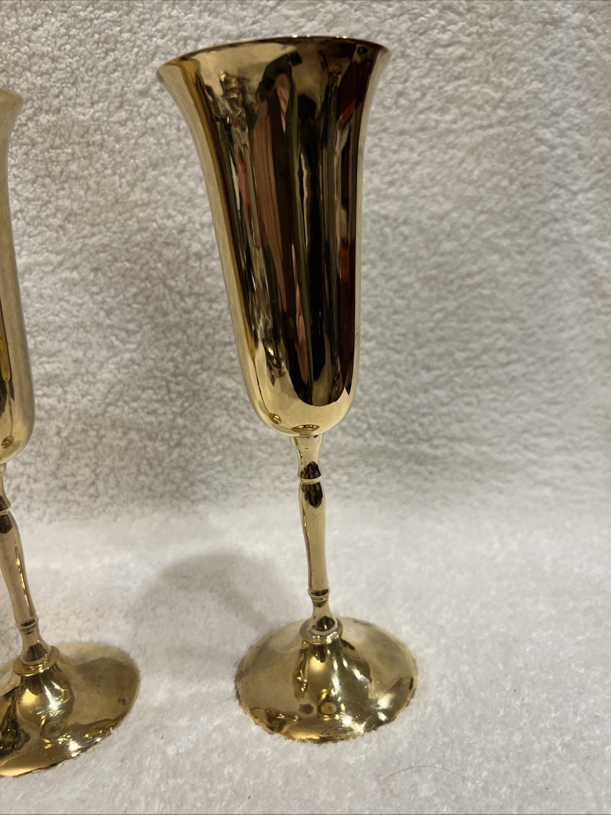 Boxed Set Gatco Solid Brass Champagne Flute Goblets