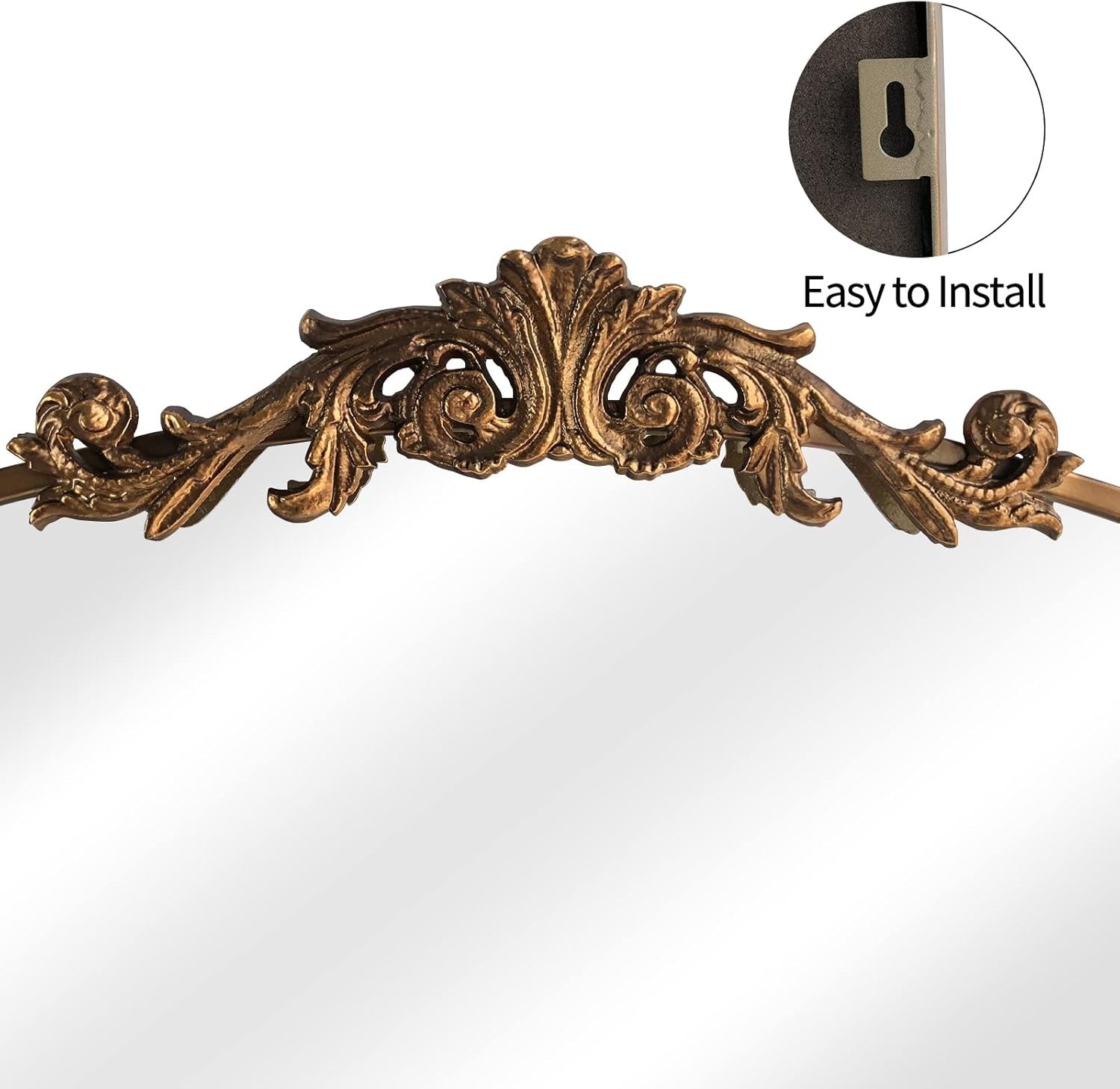 Elegant Gold Antique Arched Mirror 19″x27″