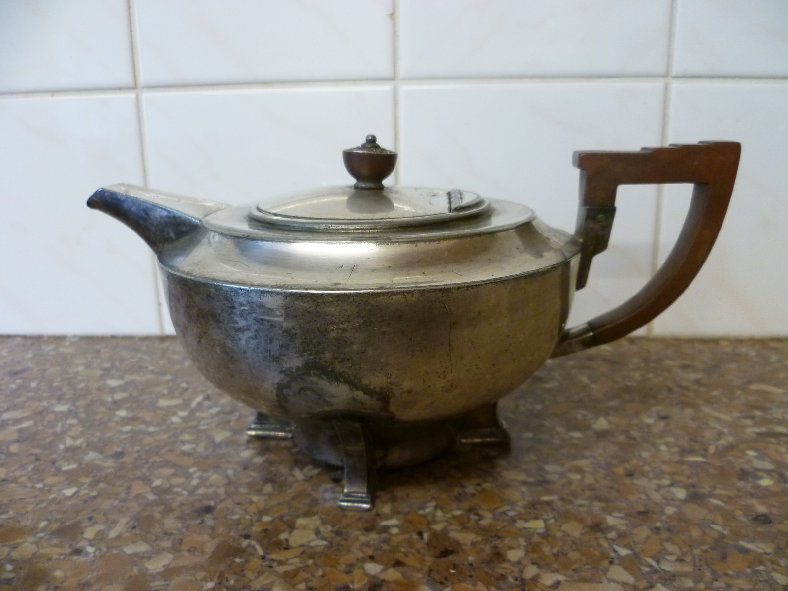 ANTIQUE, RARE, DECO, ELECTRO PLATED BRITTANIA METAL TEAPOT BY JAMES DIXON & Son