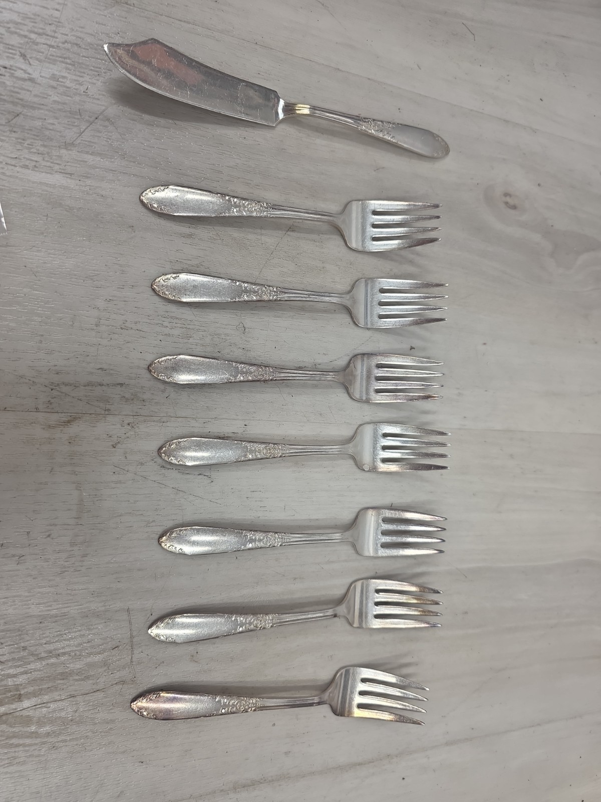 7 King Edward Silverplate Salad Fork National Silver Co Lot