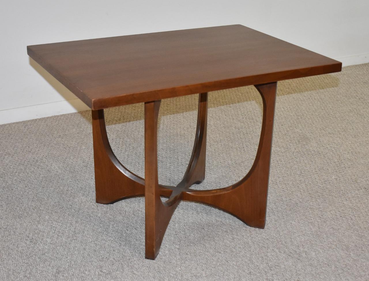 Vintage Broyhill Brasilia Mid Century Side Table, Walnut