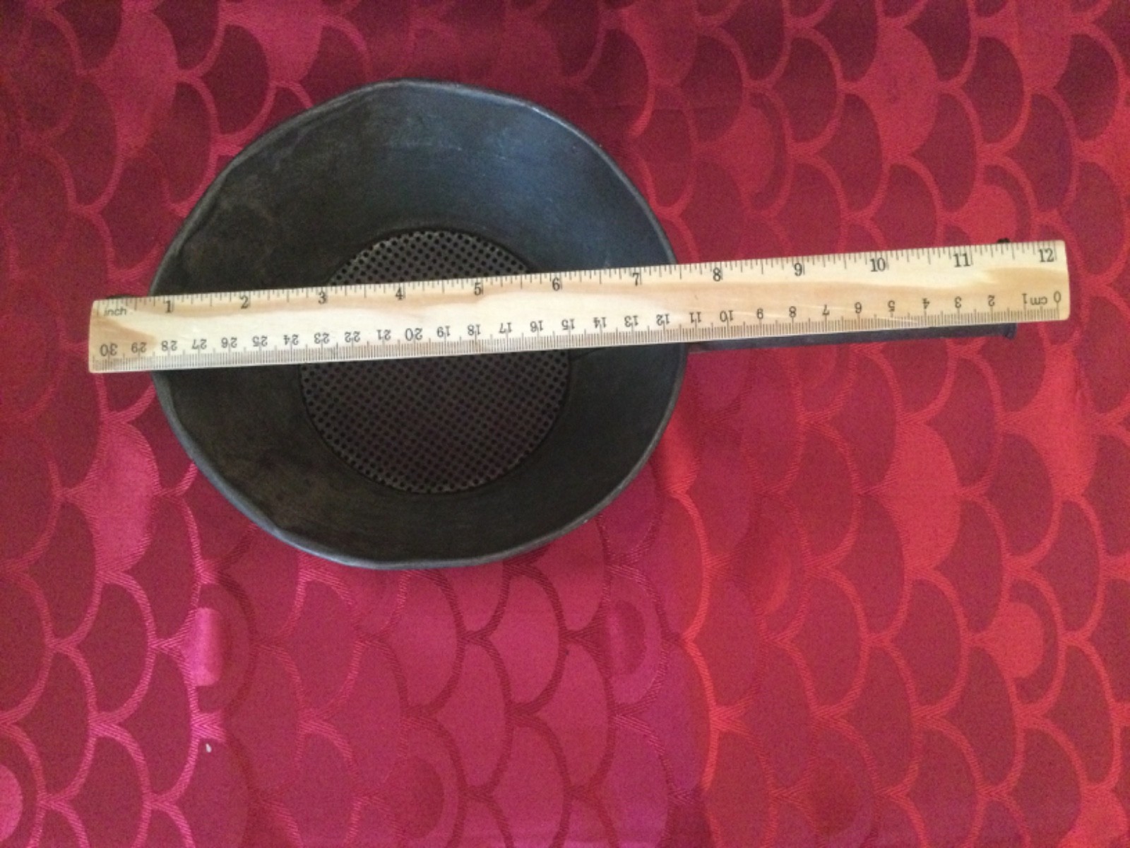 Vintage Tin Dipper Strainer Mesh Bottom Ladle Old Antique Tinware Food Sieve