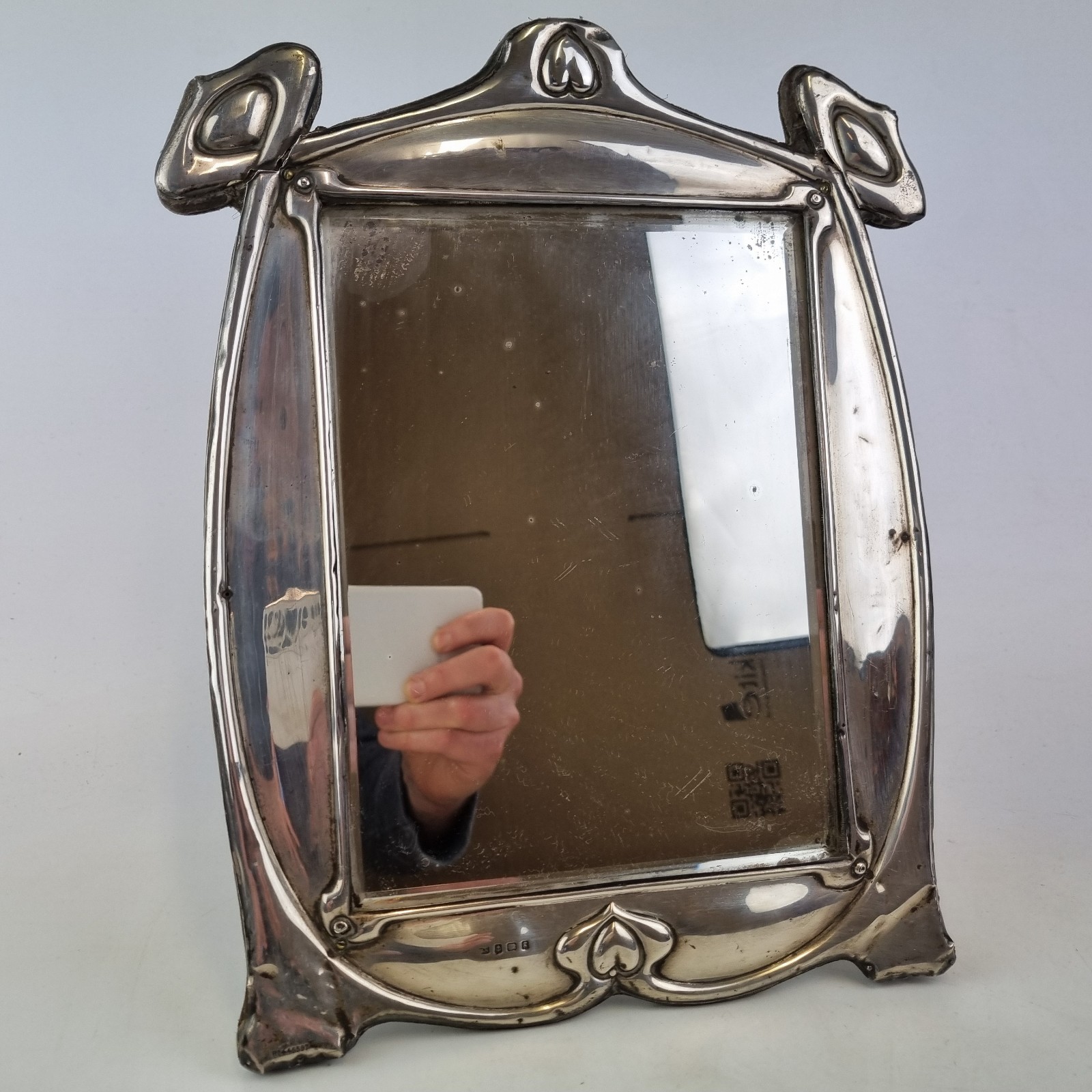 Antique Art Nouveau Silver Mirror, 30cm High William Neale Birmingham 1906