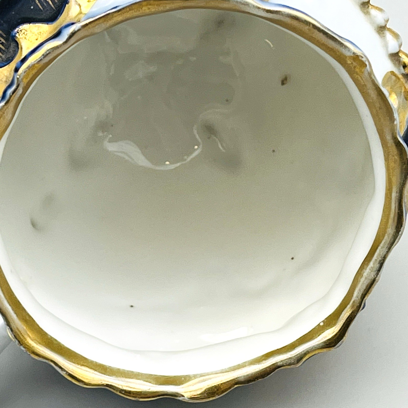 Antique Porcelain Large Footed Breakfast Cup & Saucer Cobalt Blue & Gold Ornate