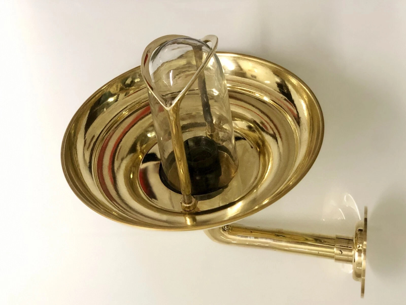Maritime Nautical Brass Wall Mount Vintage Sconce Light with Shade