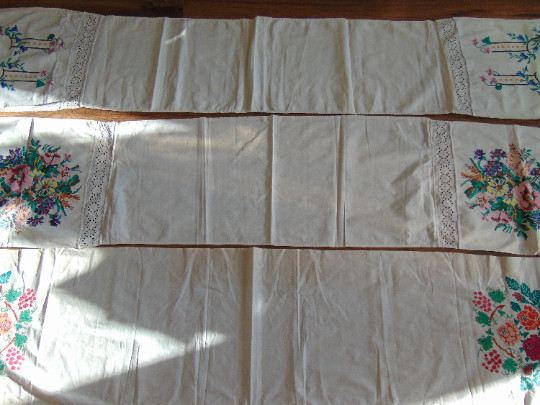 Three Ukrainian hand-embroidered items. They are many years old and in excellent