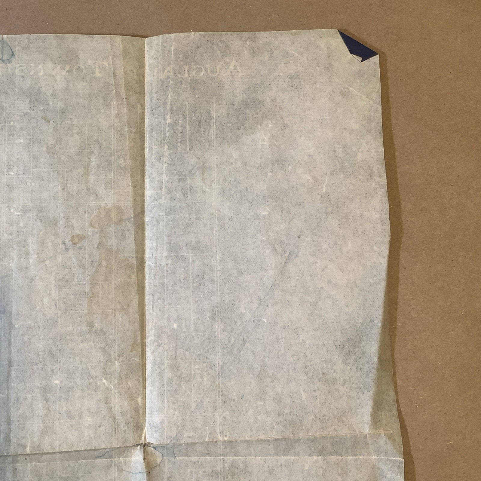 Early 1900s Blueprint Style Plot Map Auglaize Township Paulding Ohio INV-P0551