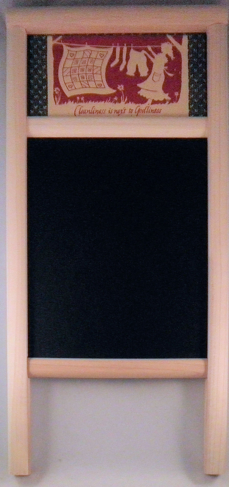 18″ Decorative Chalk-Board Cleanliness is Next to Godliness Columbus WashboardCo