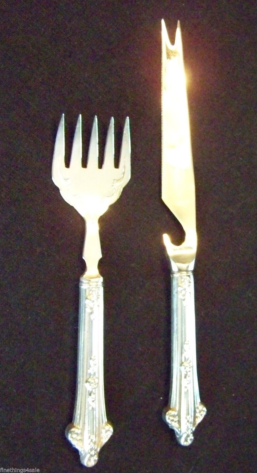 LG STERLING HANDLED BAR KNIFE AND SERVING FORK – SARDINE SERVER ? DECO ERA STYLE