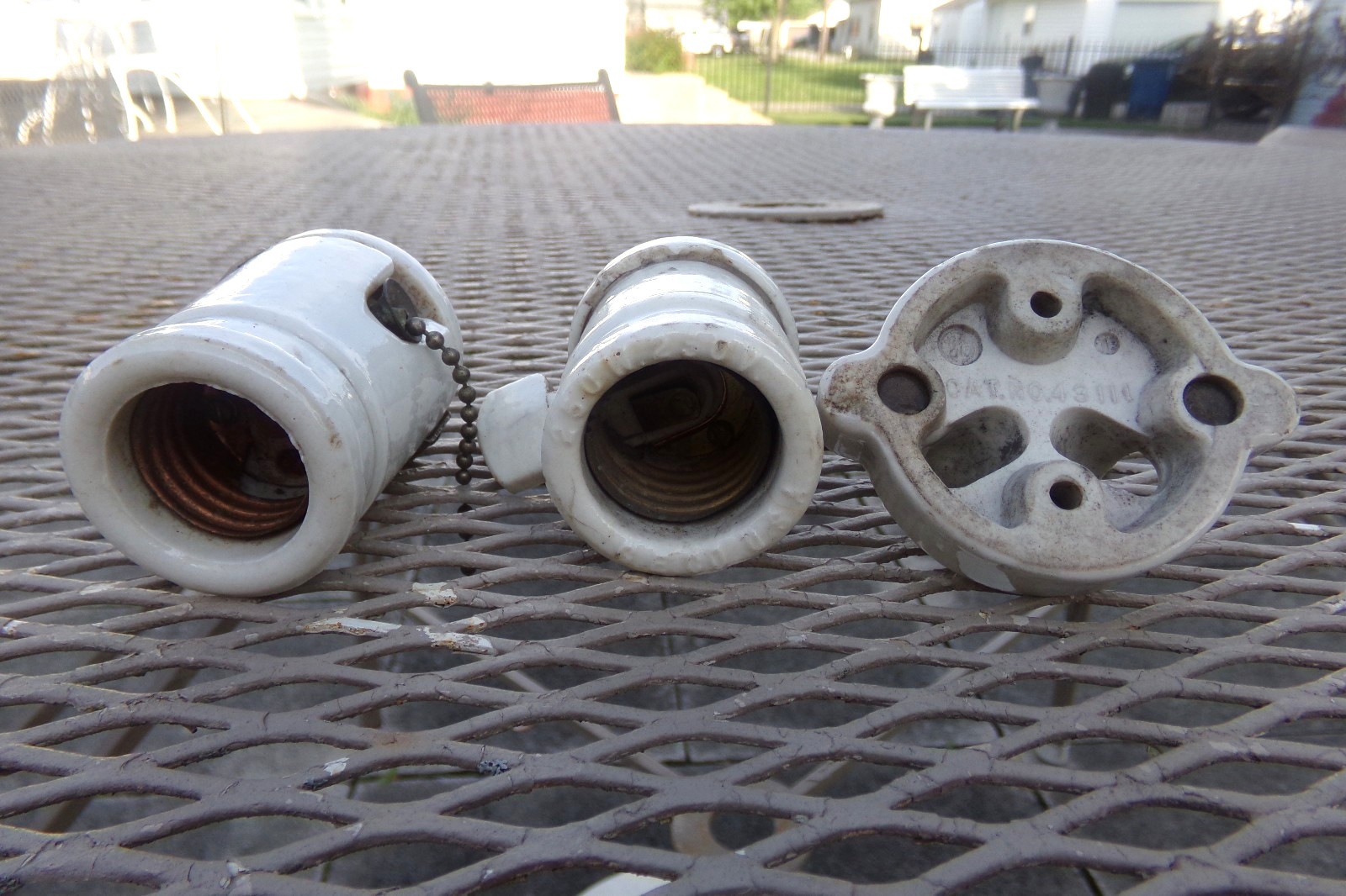 Antique Porcelain Ceramic CEILING LIGHT BULB SOCKETS Electric PARTS