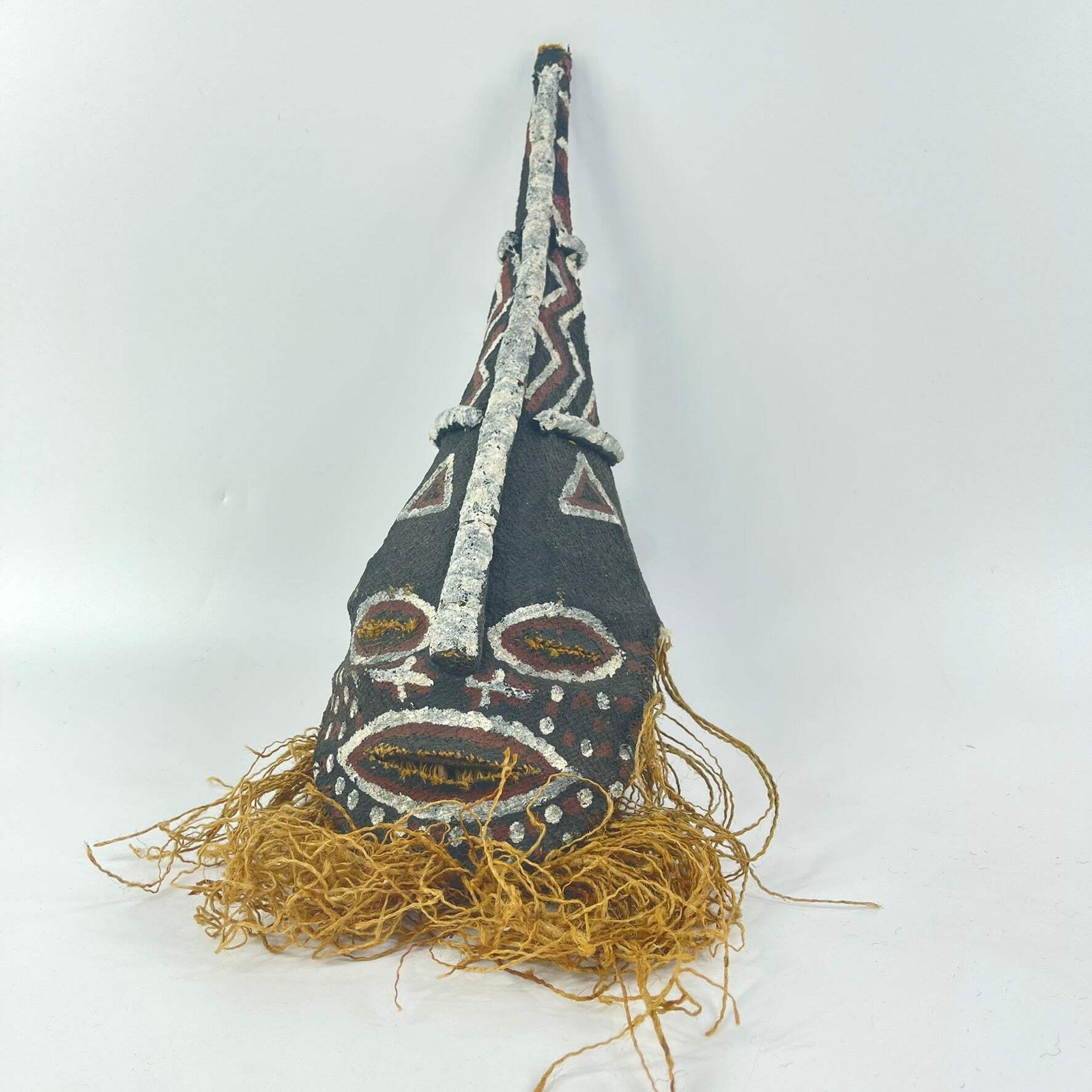 Makishi Painted Mask with Beard Zimbabwe