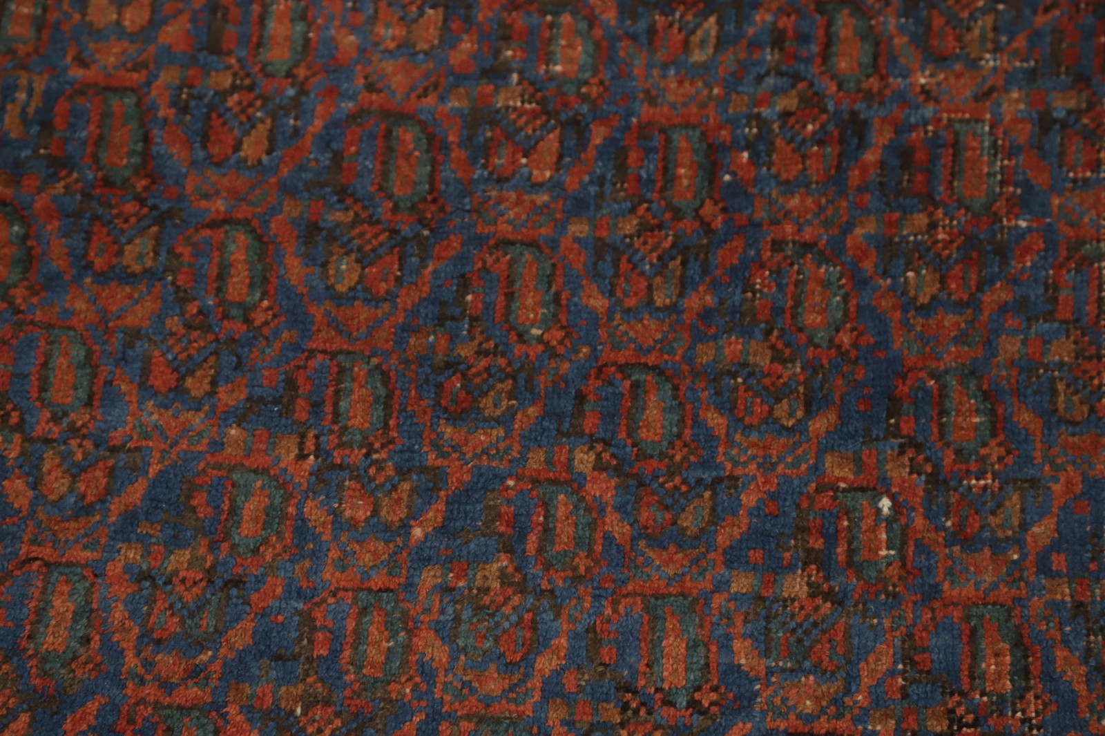 Pre-1900 Antique Vegetable Dye All-Over Pattern Rug 4×6 ft Hand-knotted Wool