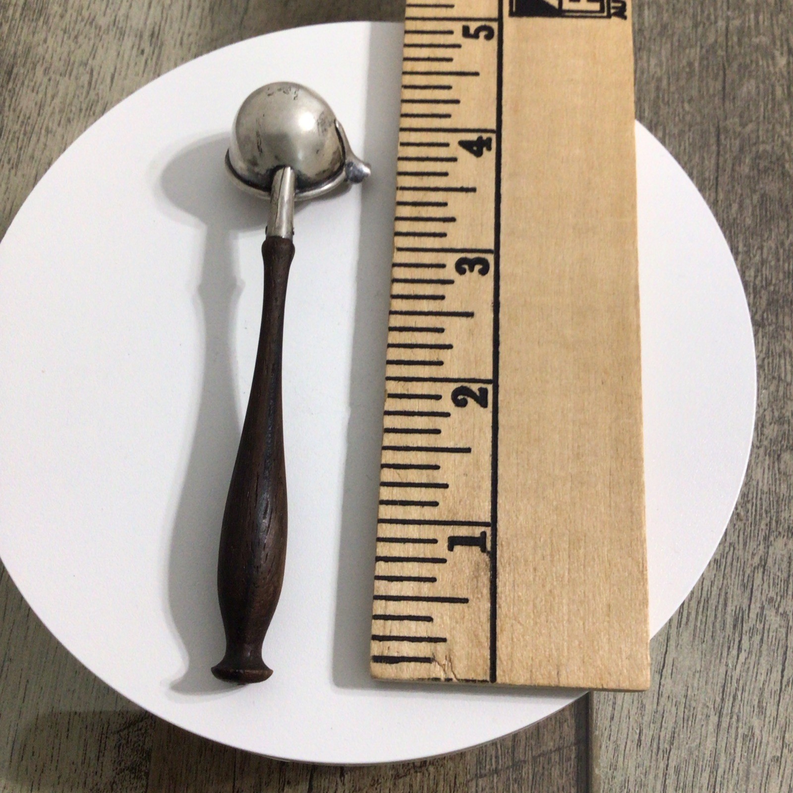 Antique The Merrill Shops Sterling Silver with Wood Handle Mini Toddy Ladle