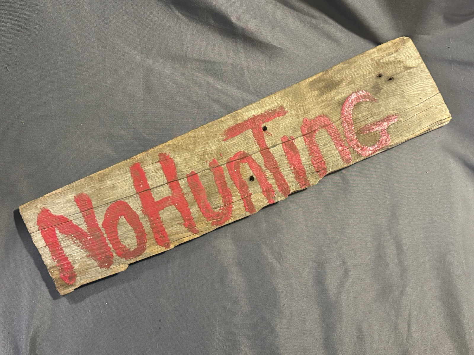 Antique Folk Art Painted NO HUNTING Sign country primitive