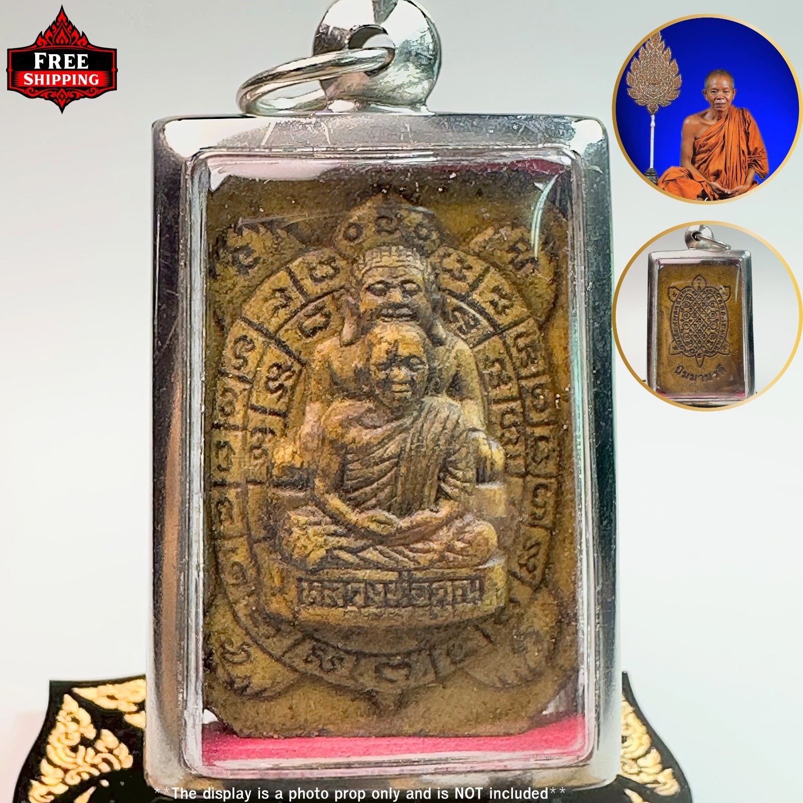 Thai Buddha Amulet LP Koon Wat Baanrai Tortoise / Phaya Tao Reuan Turtle Wealth