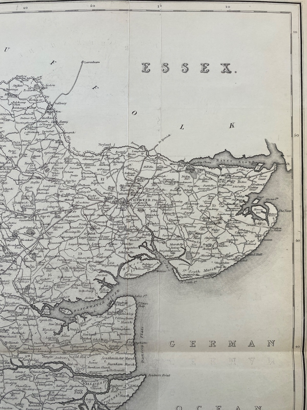 1832 Antique map: Essex by George Virtue / James Bingley