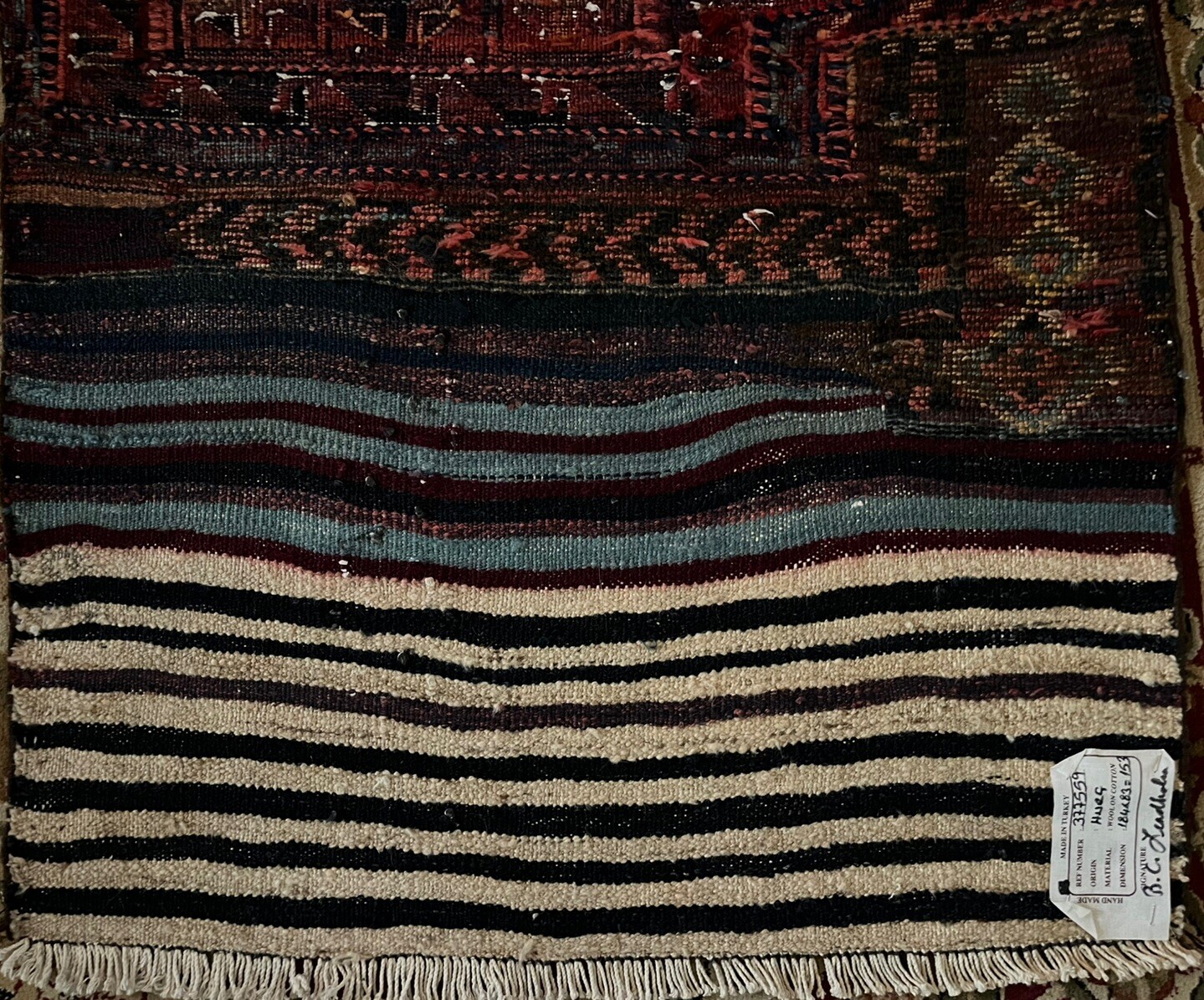 Beautiful Rich Colored Turkish Sample Rug Sturdy Wool on Cotton Hand Made 72×32