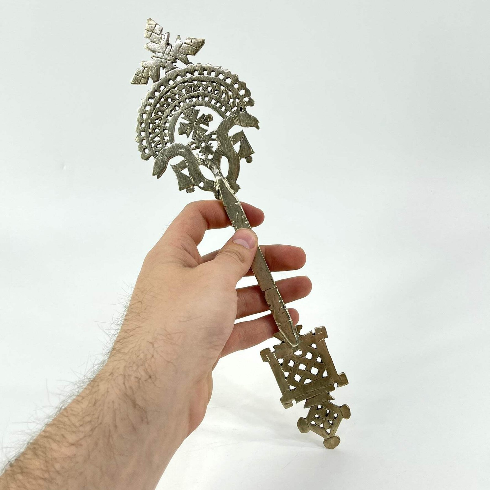 Silver Colored Coptic Hand Cross Ethiopia