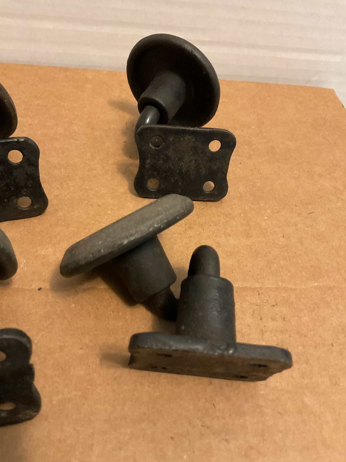 Vintage Roll-Over Rollers Swivel Casters Cast Iron Creepers Industrial Set of 4