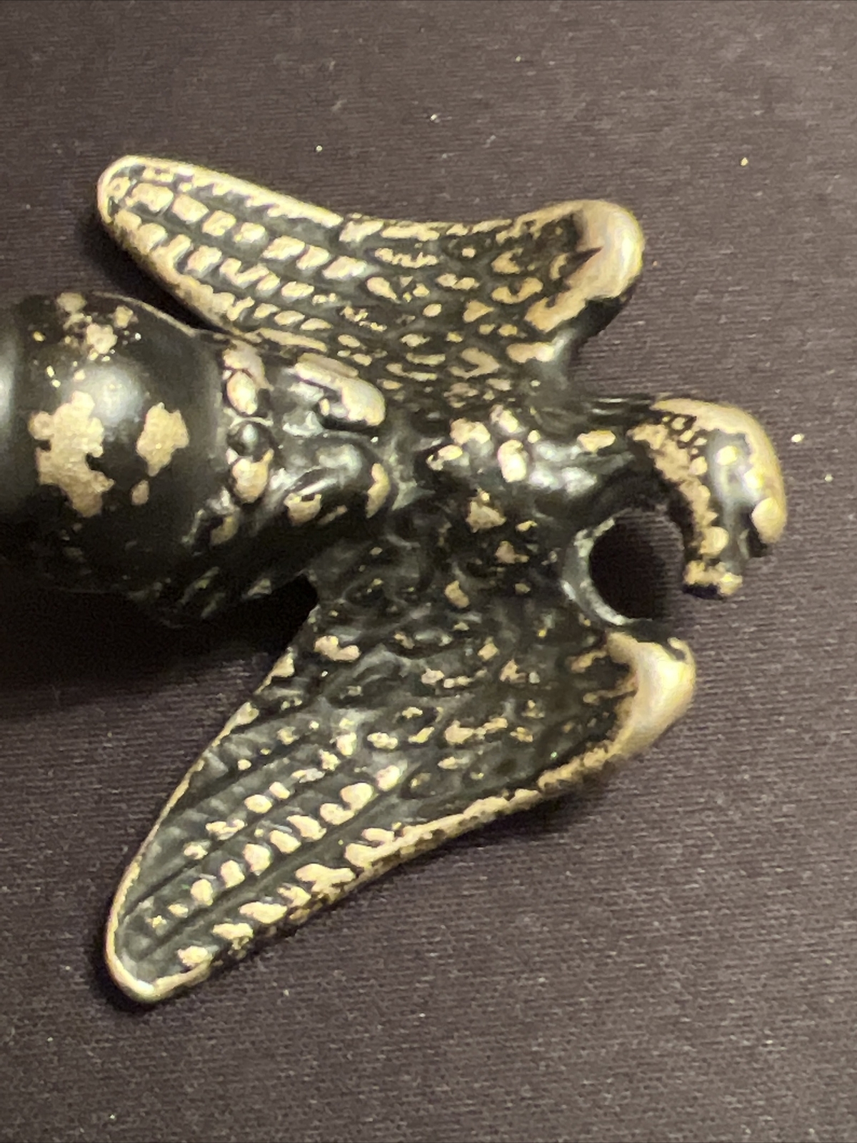 Vintage Solid Brass American Eagle Finial Topper, Old Clock Part, Flag, Lamp