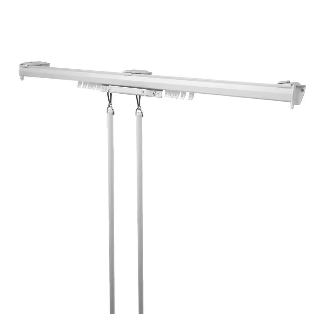 66″ to 120″ Adjustable Baton Draw Traverse in White