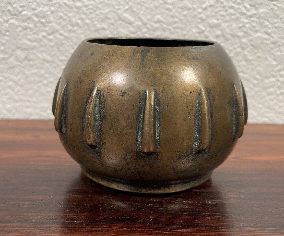 Antique Spanish 17th Century Bronze Fin Mortar Hispano moresque Moorish 1600s