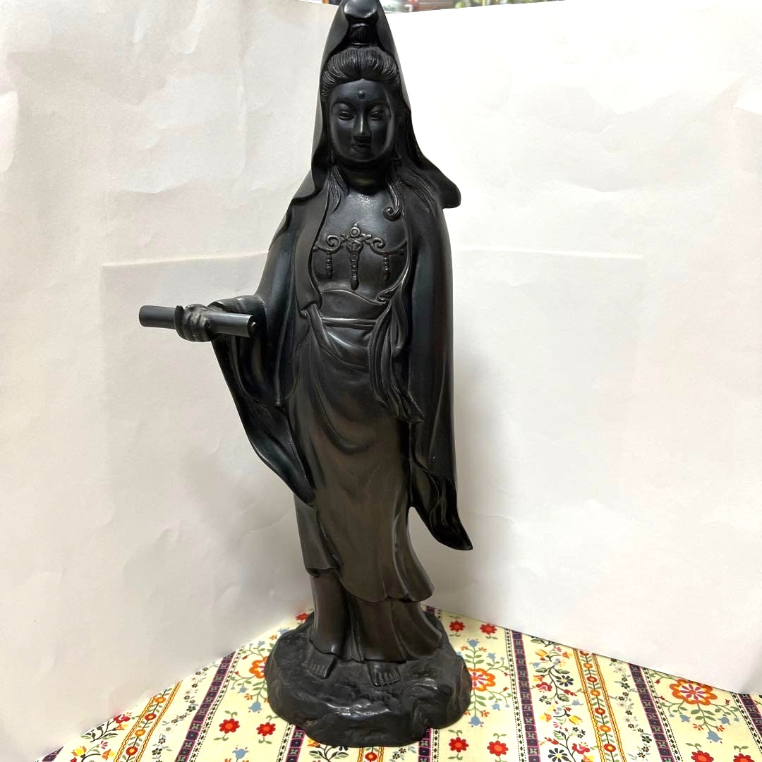 Japanese Large Bodhisattva Kannon Bronze Statue Guanyin Figurine 20.5 in 4.4 kg