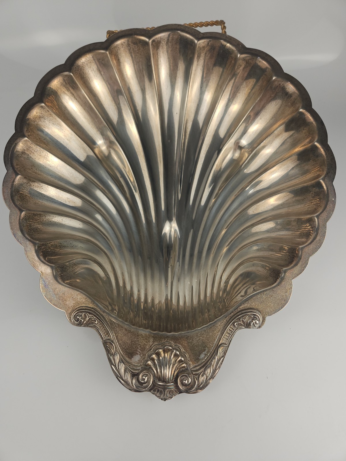 Vintage Silverplate Scallop Shell Dish Large English Silver MFG