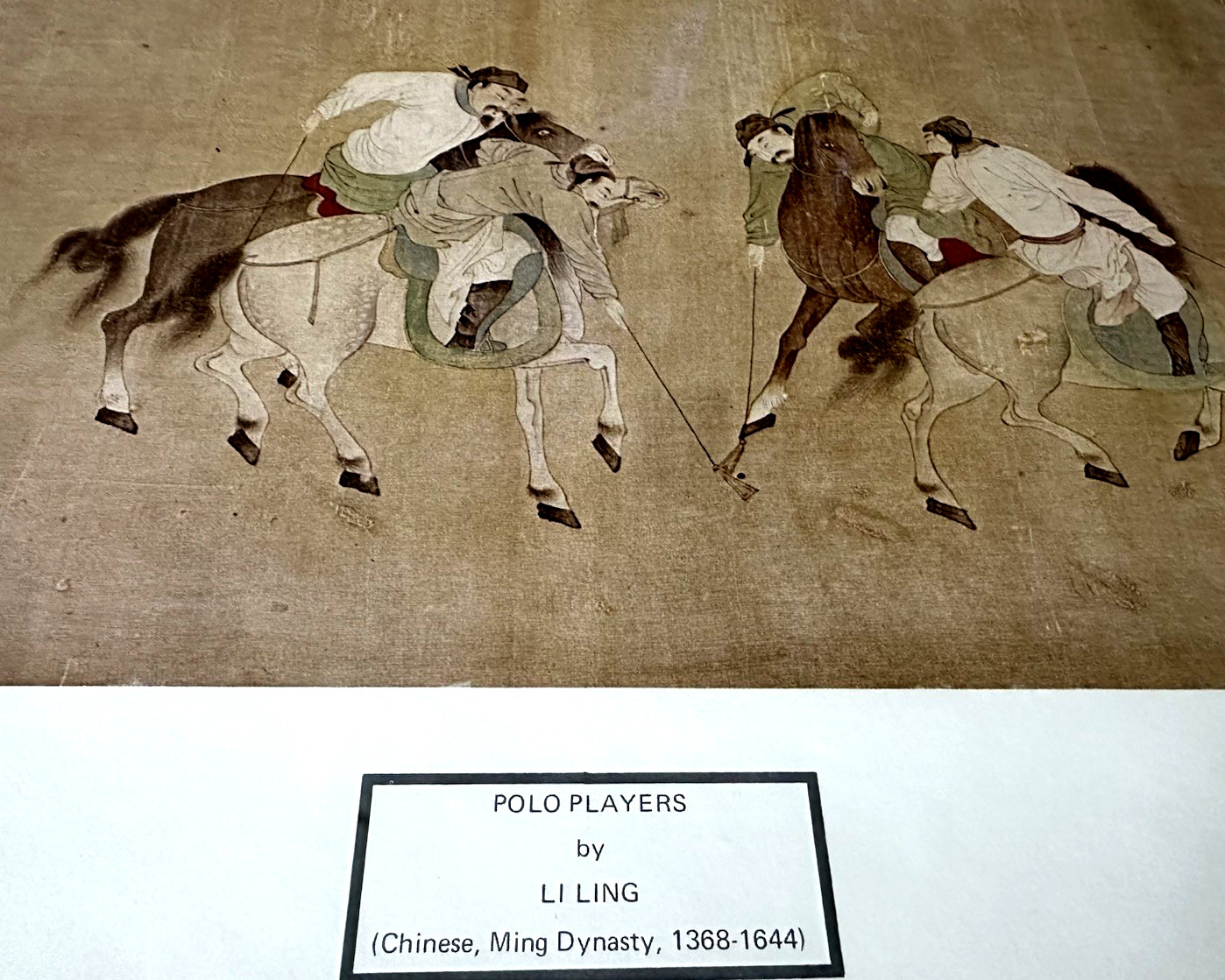 “Polo Players” By Li Ling, Ming Dynasty Framed Fine Art Print, London Museum
