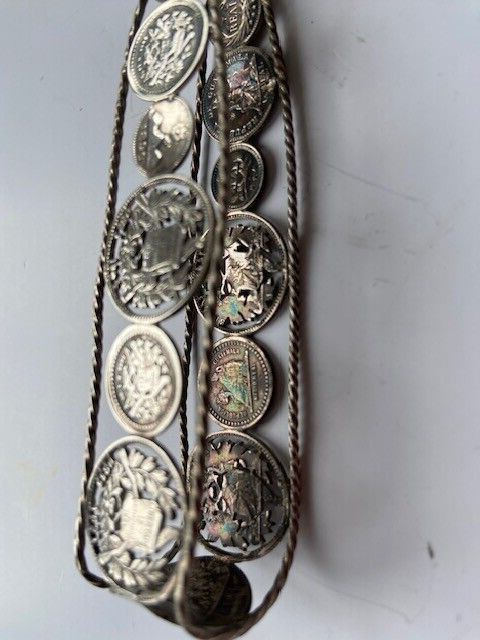 15 SILVER Guatemala 19th Century COINS SUGAR NIPS RARE GUATEMALON TONGS Filigree